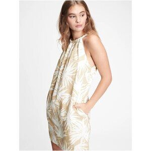 Gap Linen Blend Tie-Back Sleeveless Halter Dress